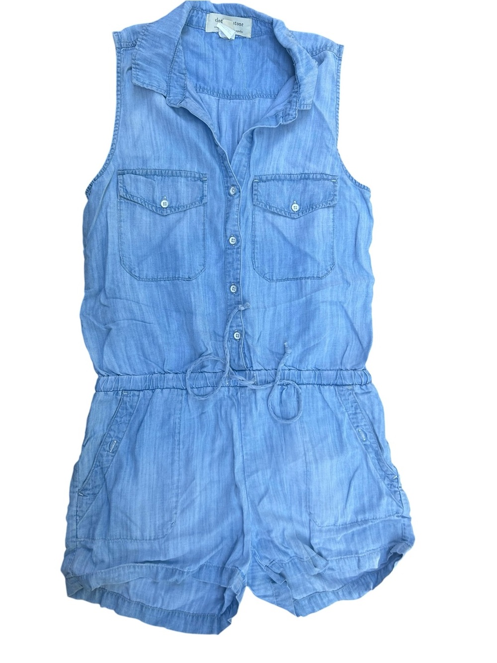 Cloth & Stone Women’s Chambray Shorts Romper Blue Size Medium